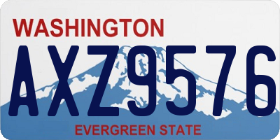 WA license plate AXZ9576