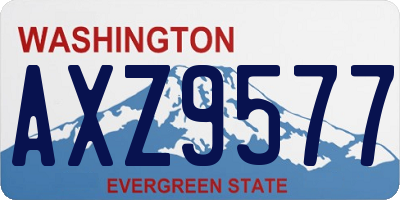 WA license plate AXZ9577