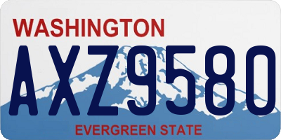 WA license plate AXZ9580