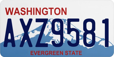 WA license plate AXZ9581