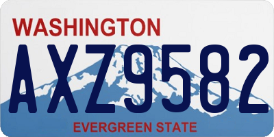 WA license plate AXZ9582