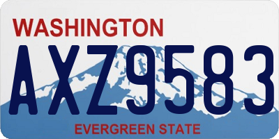 WA license plate AXZ9583
