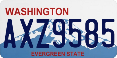 WA license plate AXZ9585