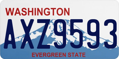 WA license plate AXZ9593