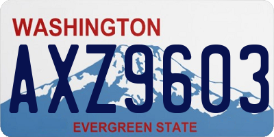 WA license plate AXZ9603