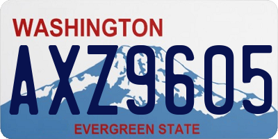 WA license plate AXZ9605