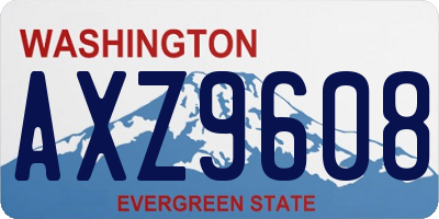 WA license plate AXZ9608