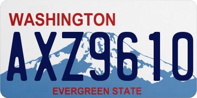 WA license plate AXZ9610
