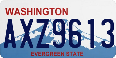 WA license plate AXZ9613