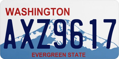 WA license plate AXZ9617