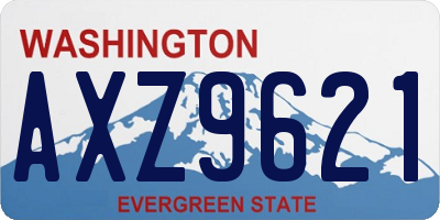WA license plate AXZ9621