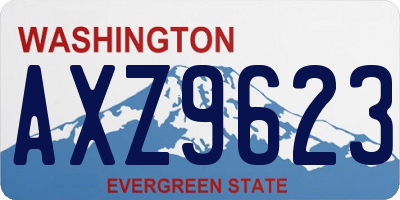 WA license plate AXZ9623