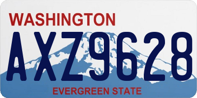 WA license plate AXZ9628
