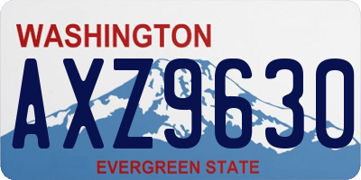 WA license plate AXZ9630