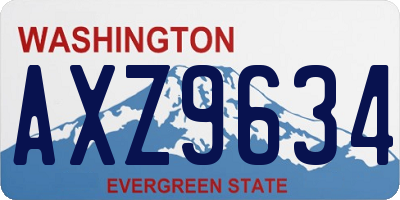 WA license plate AXZ9634