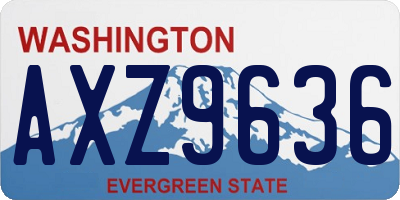 WA license plate AXZ9636