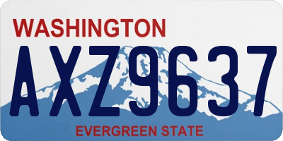 WA license plate AXZ9637