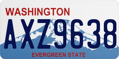 WA license plate AXZ9638