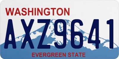 WA license plate AXZ9641