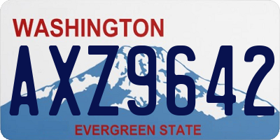 WA license plate AXZ9642