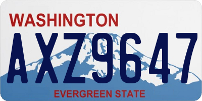 WA license plate AXZ9647