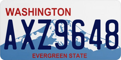 WA license plate AXZ9648