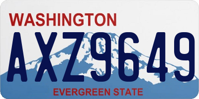 WA license plate AXZ9649