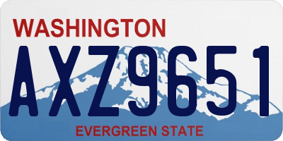 WA license plate AXZ9651