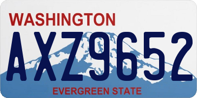 WA license plate AXZ9652
