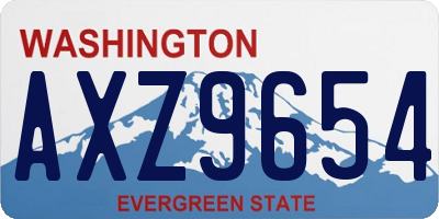WA license plate AXZ9654
