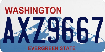 WA license plate AXZ9667