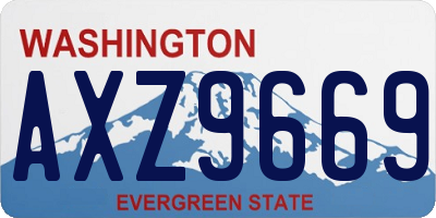 WA license plate AXZ9669