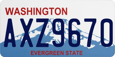 WA license plate AXZ9670