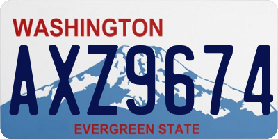 WA license plate AXZ9674