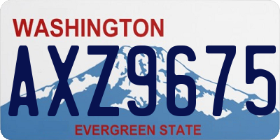 WA license plate AXZ9675