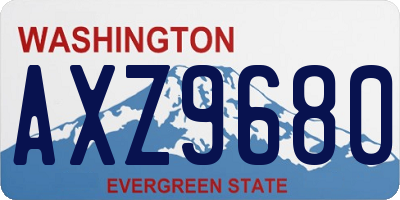 WA license plate AXZ9680