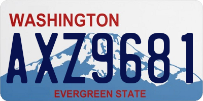 WA license plate AXZ9681