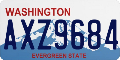WA license plate AXZ9684