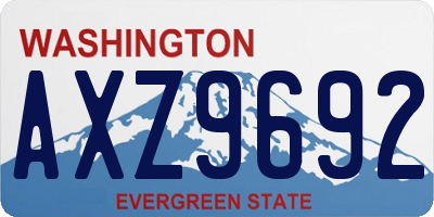 WA license plate AXZ9692