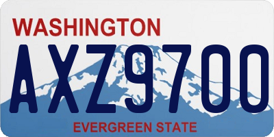WA license plate AXZ9700
