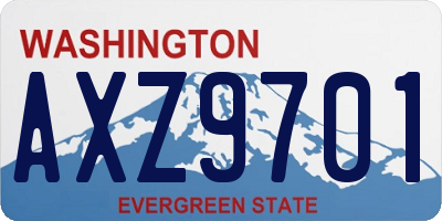 WA license plate AXZ9701