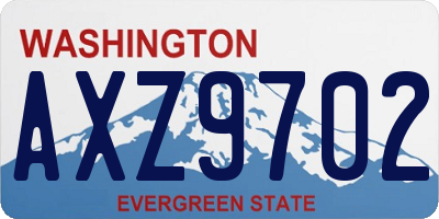 WA license plate AXZ9702