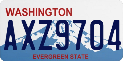 WA license plate AXZ9704