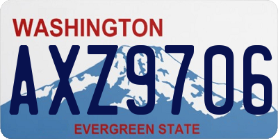 WA license plate AXZ9706