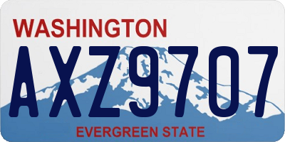 WA license plate AXZ9707