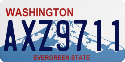 WA license plate AXZ9711