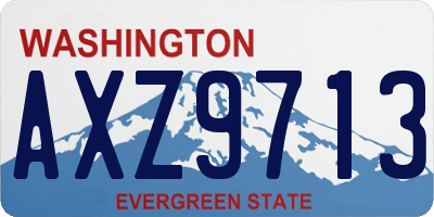WA license plate AXZ9713