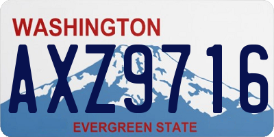 WA license plate AXZ9716