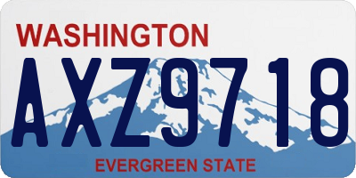 WA license plate AXZ9718