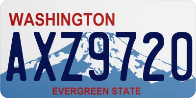 WA license plate AXZ9720